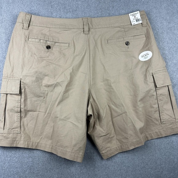 Saddlebred Shorts Mens 44 Tan Cargo Comfort Flex Stretch Big & Tall 9in Inseam - Picture 1 of 11